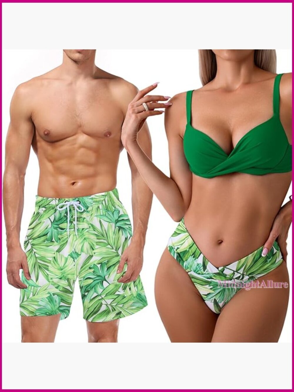 Matching Couples Swimsuits Bikini Set Thong Bottom Push Up Top Swim Trunks